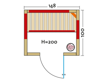 Preview: Infraworld® Infrarotkabine TrioSol Natura 148 Plus